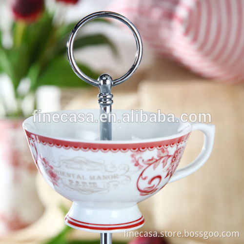 Elegant Style Fine White Ceramic 3 tier plate stand